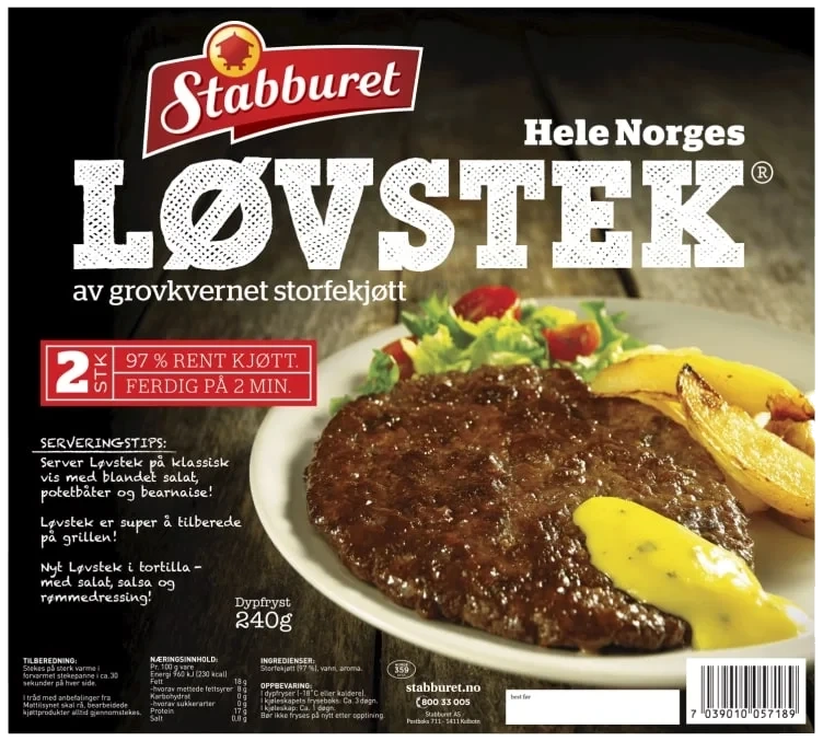 Stabburet Løvstek 2stk 240g
