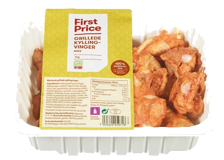 Kyllingvinger Mixede Grillet 1kg First Price