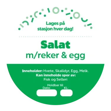 Circle K Ø70mm Salat m/reker & Egg, 500 stk