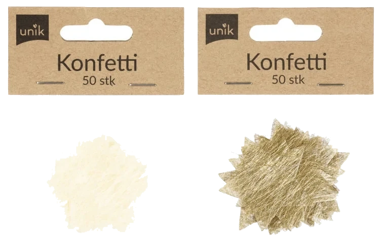 Konfetti Stjerner Gull og Hvit 50stk Unik