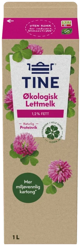 Tinemelk Økologisk Lettmelk 1,2 % Fett 1l