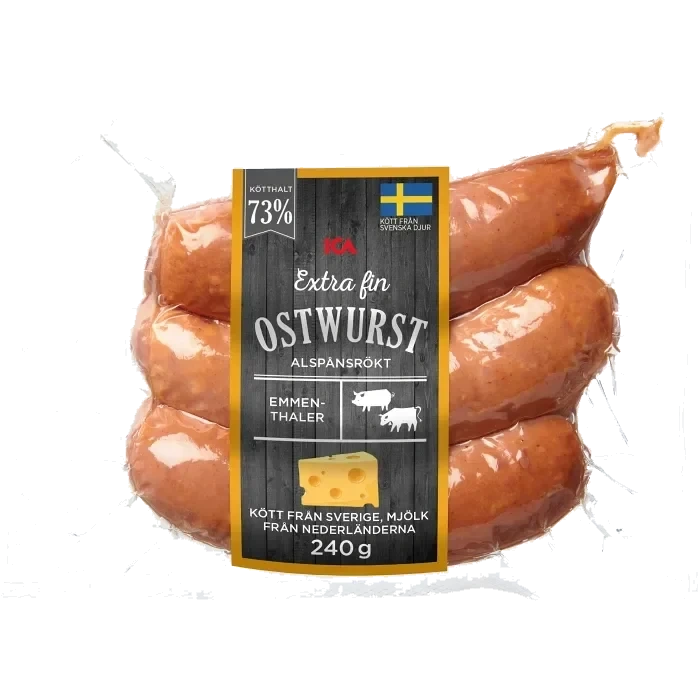 Ostwurst Extra FIn 73% Kötthalt 240g ICA