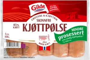 Grovere Kjøttpølse Skinnfri 450g Enh