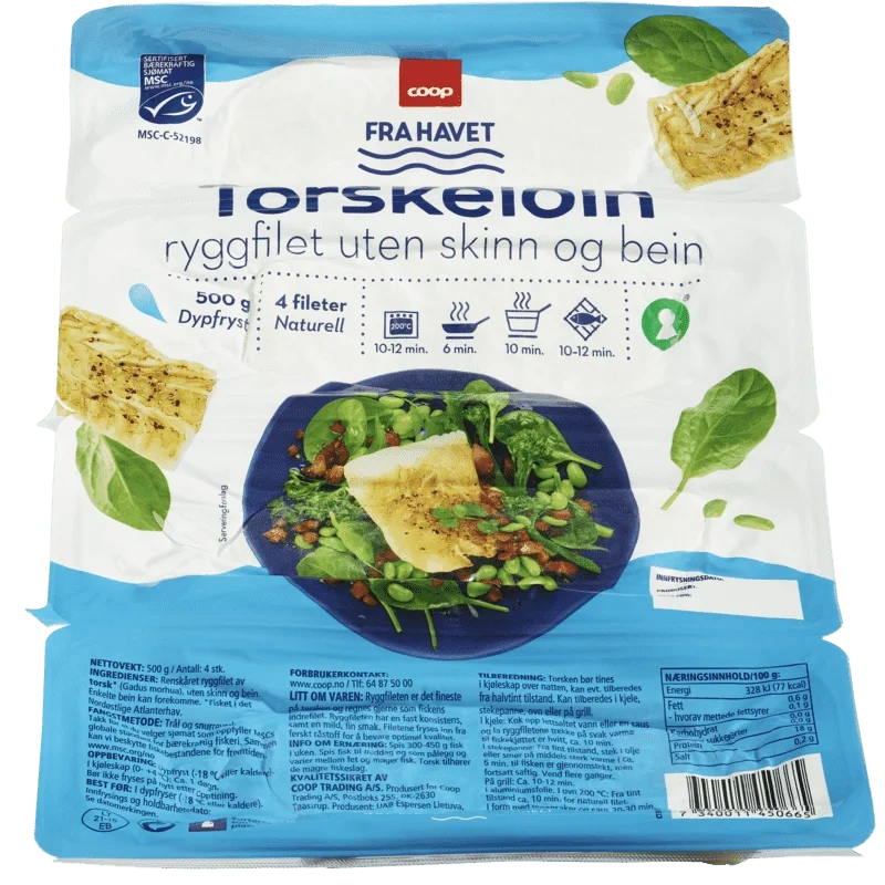 Coop Torskeloin 4x125g
