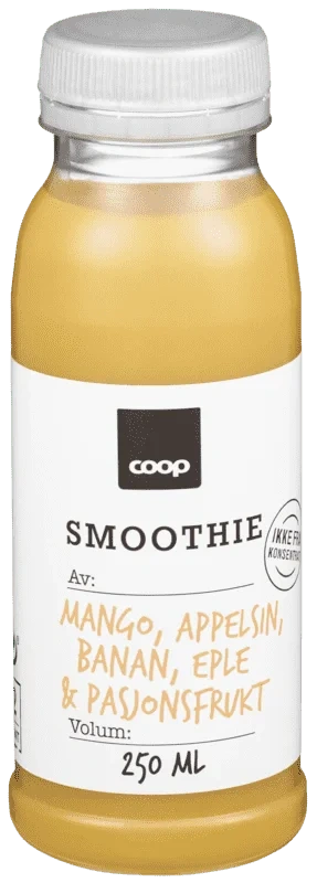 Coop Smoothie Mango/Appelsin/Banan/Eple/Pasjon
