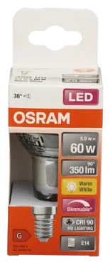 Lyspære Led R50 60 Klar Dim E14 Osram