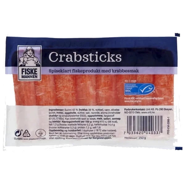 Crabsticks Msc 250g Fiskemannen