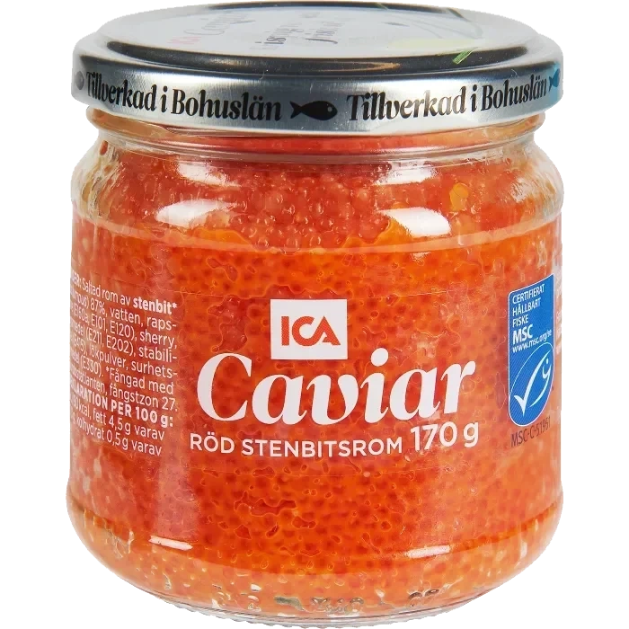 Caviar röd stenbitsrom 170g ICA