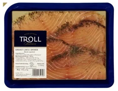 Gravet Laks i Skiver 100 g Troll