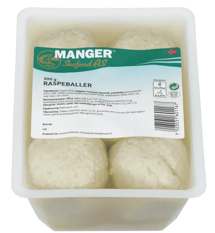 Manger Seafood Raspeballer 500g