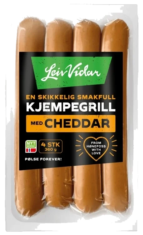 Kjempegrill Cheddar 360g Leiv Vidar