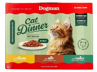 Cat Dinner Meat Menu Mix Jelly 12x85g Dogman