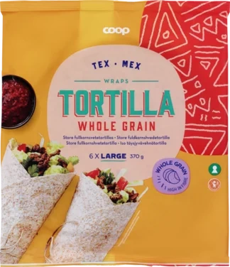 Wrap Tortilla Wholegrain, 25 Cm, 6 Pcs