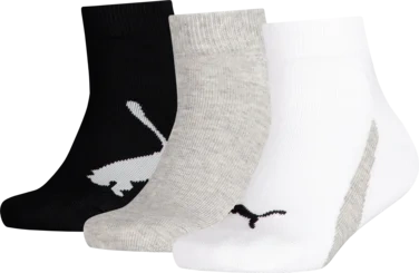 Puma Kids Quarter 3pk White/grey/black 27/30