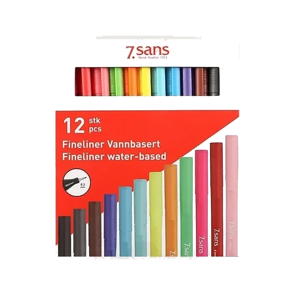 Fineliner Vannbasert 12-pk