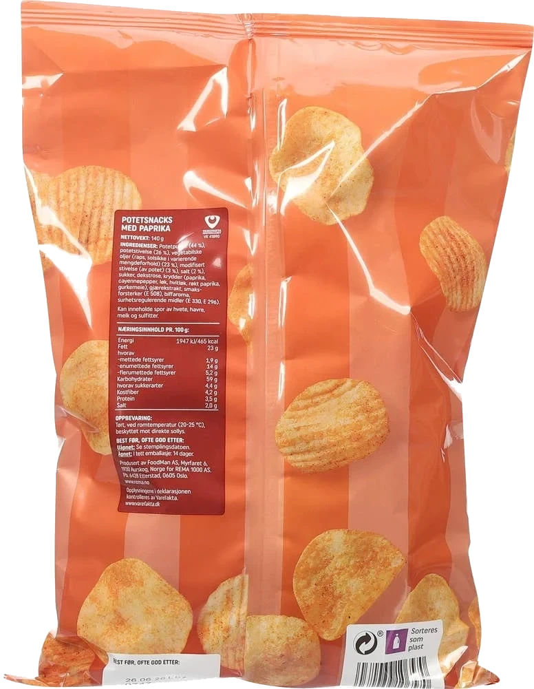 Paprikachips Lett & sprø