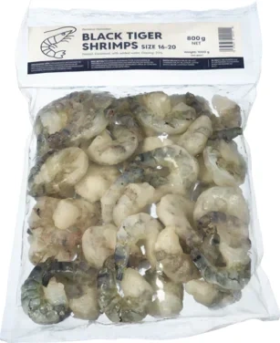 FIRST SEAFOOD AS Black Tiger Scampi Pd 16-20, 20% Glasering