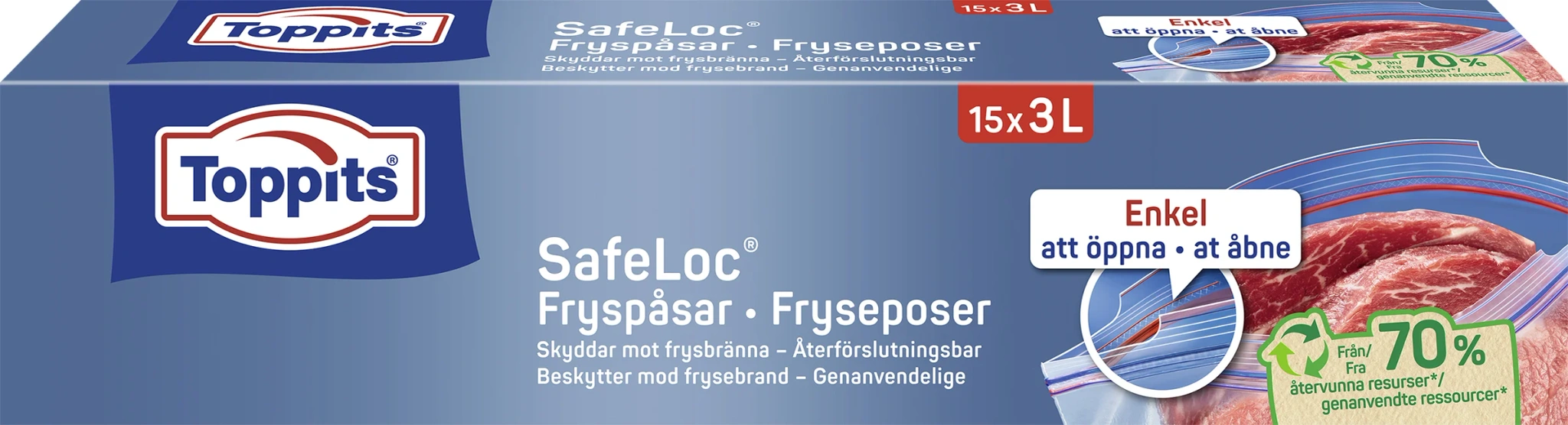 Fryspåsar Safeloc 3L 15-pack