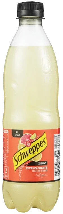 Citrus Zero 0,5l flaske Schweppes