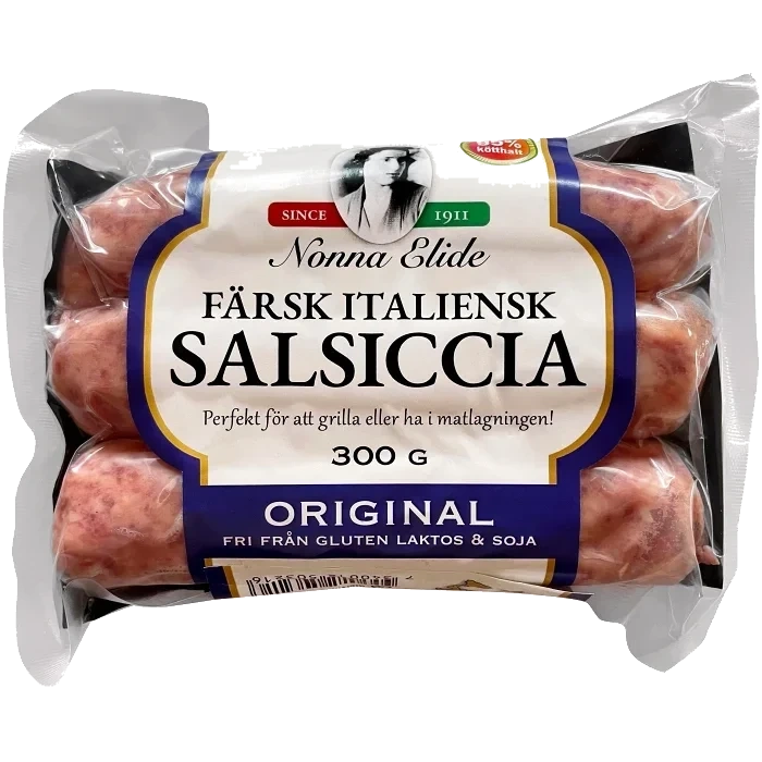 Färskkorv Salsicca Original 95% Kötthalt 300g Nonna Elide