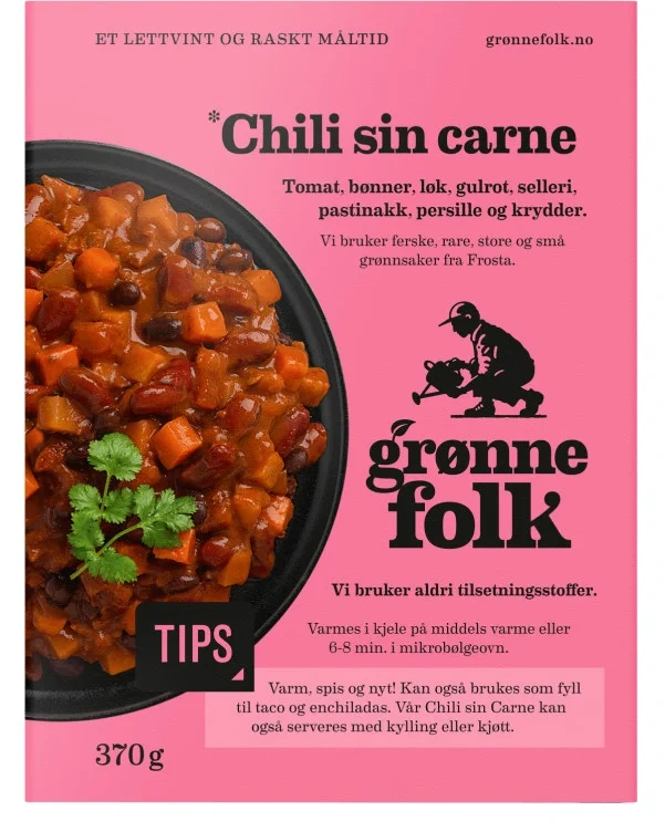GRØNNE FOLK Chili Sin Carne 370g X 4
