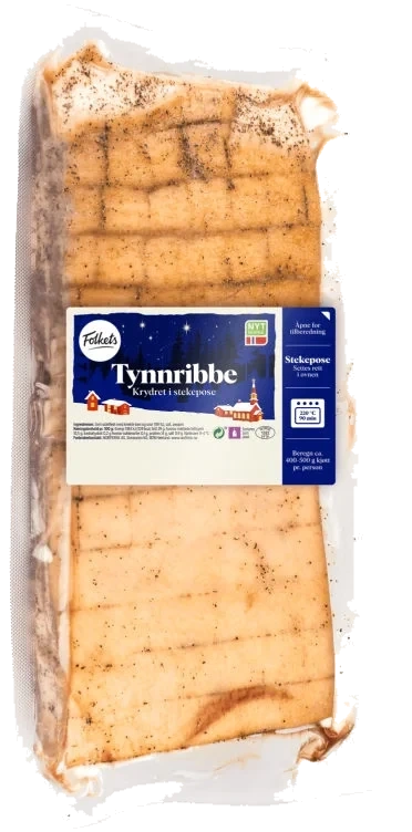 Svin Tynnribbe Krydret Ca1,1kg Folkets