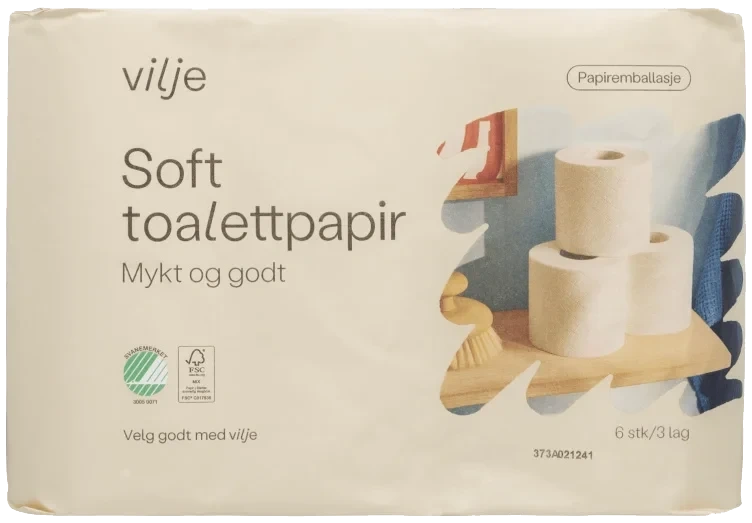 Toalettpapir Soft 6rl i Papiremballasje Vilje