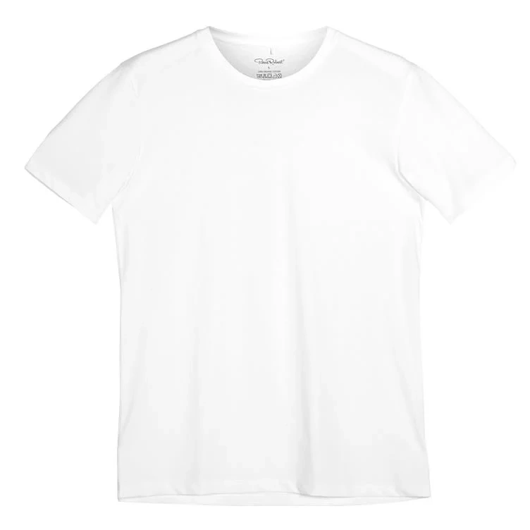Cotton Crew Neck T-shirt Men White m