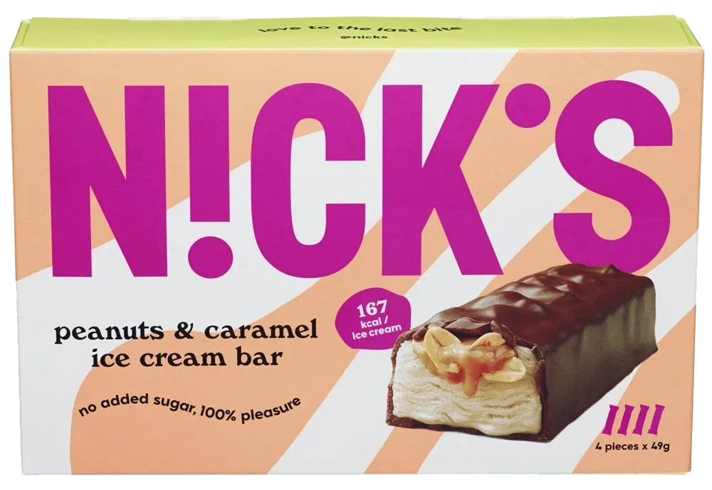 Peanuts & caramel ice cream bar