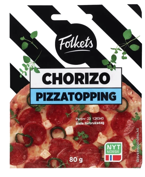 Pizzatopping Chorizo 80g Folkets
