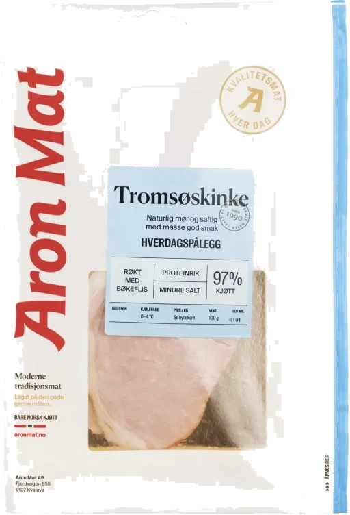 Tromsøskinke skivet 100g M Ziplås Aronmat