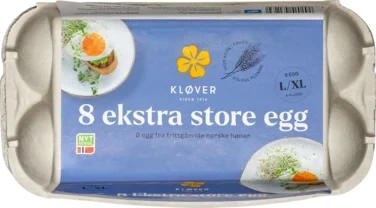 Ekstra Store Egg Kløver 8pack
