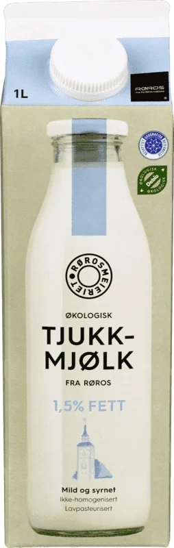 Økologisk Tjukkmjølk Fra Røros 1,5% Fett