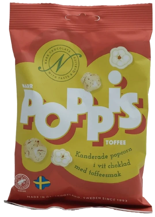 Poppis Popcorn Hvit Sjokolade&Toffee 90g Narr