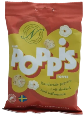 Poppis Popcorn Hvit Sjokolade&Toffee 90g Narr