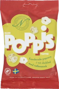 Poppis Popcorn Hvit Sjokolade&Toffee 90g Narr
