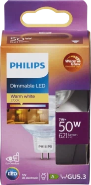 Led Spotpære Warmglow Dimbar 2200-2700kelvin 36 Grader Lysvinkel Philips