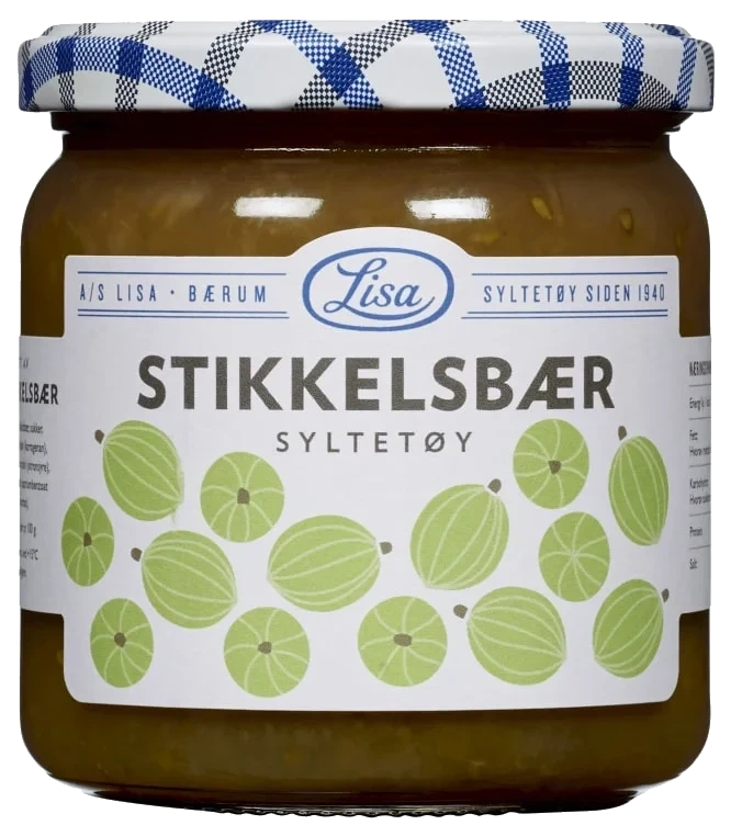 Stikkelsbærsyltetøy 420 Gr Glass 60% Bær Lisa