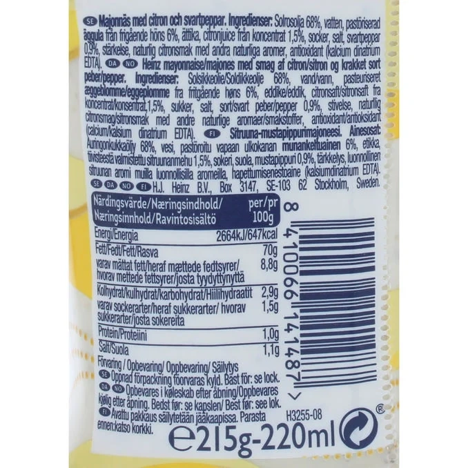 Majonnäs Citron Svartpeppar