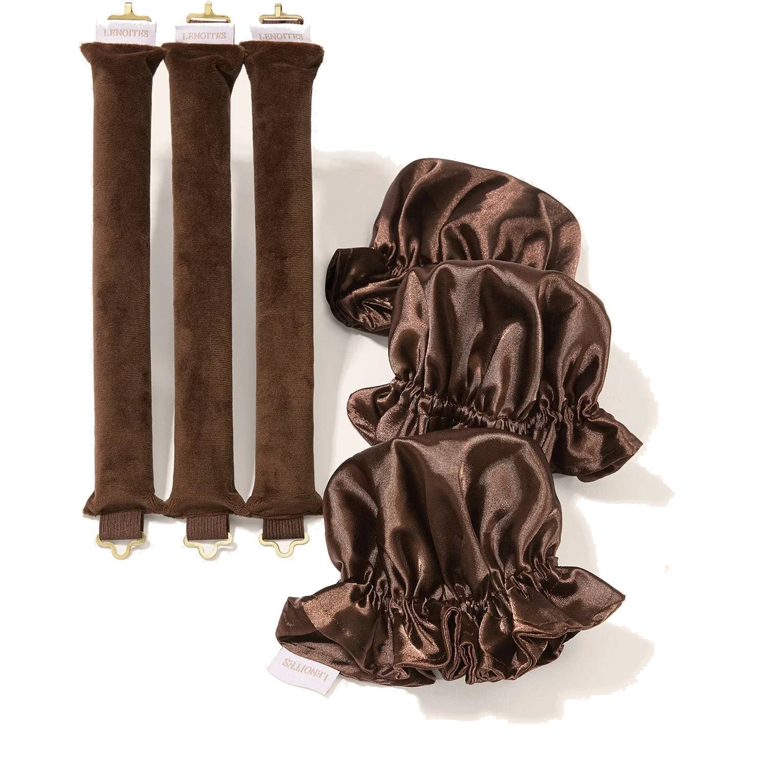 Lenoites Heatless Curling Rods with Caps 3-Pack Set
