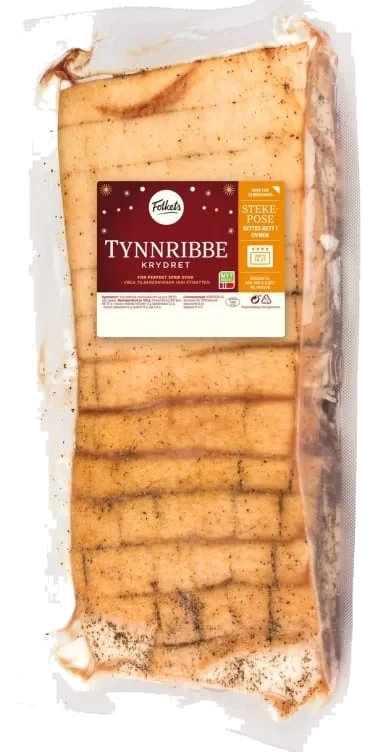 Svin Tynnribbe i Stekepose ca 1,15kg Folkets
