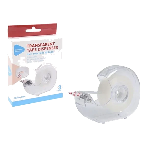 Tapedispenser og 2 taperuller