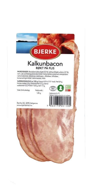Kalkunbacon skåret 120g