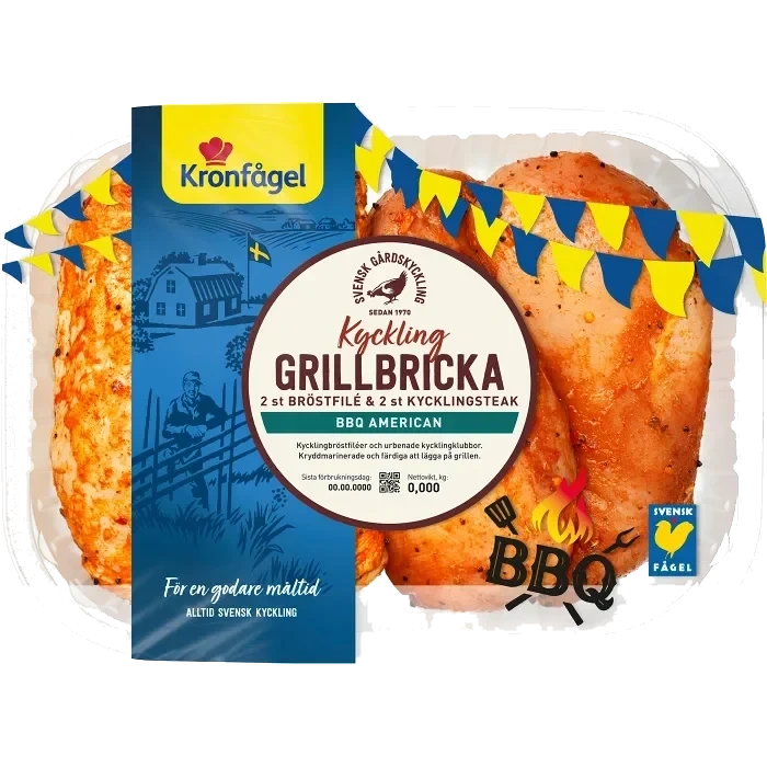 Kyckling Grillbricka American BBQ ca 900g Kronfågel