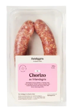 Heldiggris Chorizo Rå av Frilandsgris 2pk 260g