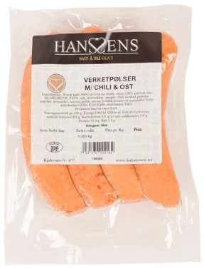 Verketpølse m/ Chili Ost Hanssens