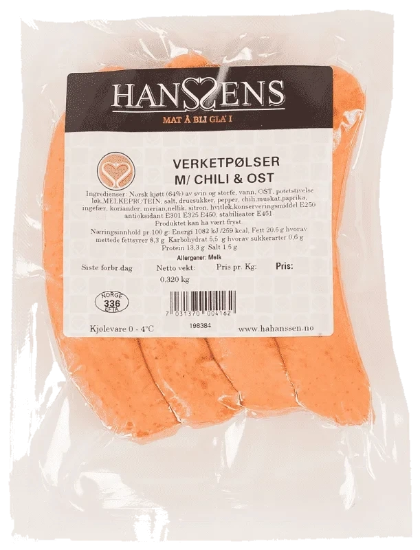 Hanssens Verketpølse med Chili 320g