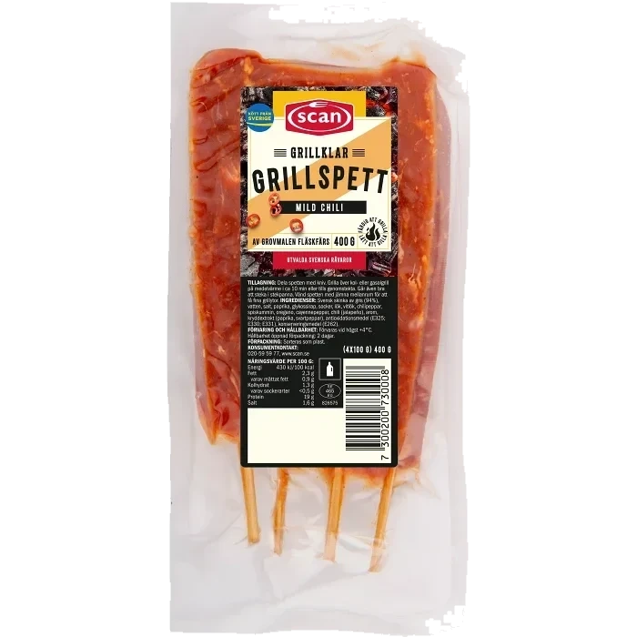 Grillspett Färsk Mild Chili 400g Scan