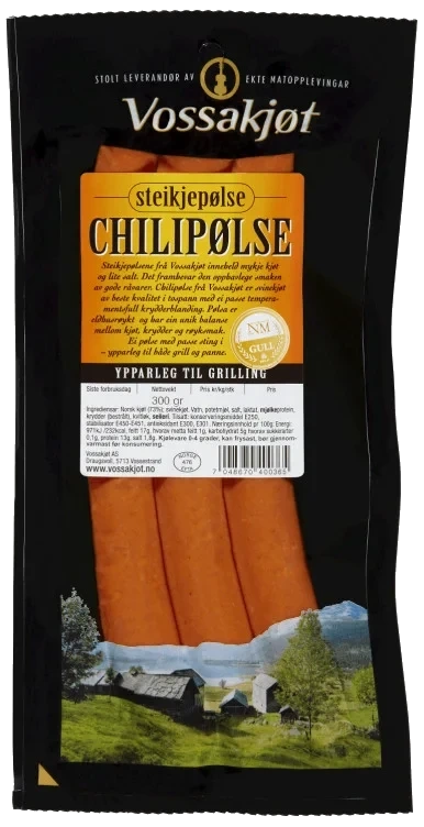 Chilipølse 300g Vossakjøt
