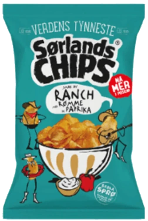 Sørlandschips Ranch m/Rømme&Paprika 275g